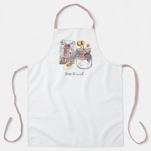 Baker's Ingedients Time To Cook Apron