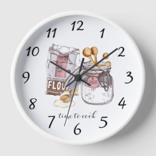 Baker's Ingedients Time To Cook Clock