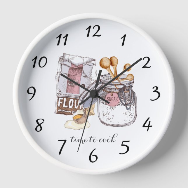 Baker's Ingedients Time To Cook Clock (Front)