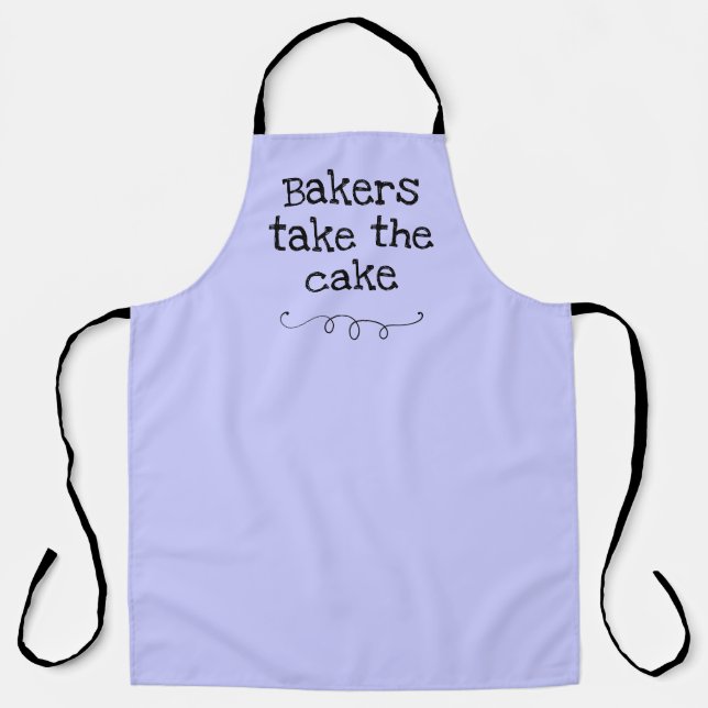 Bakers Take the Cake Periwinkle Purple Apron (Front)
