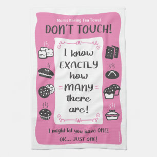 Baker's Tea Towel Gran, Dad, Mum, Gift (Pink) 