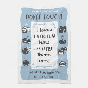 Baker's Tea Towel Nanna, Mum, Dad Gift (Blue)