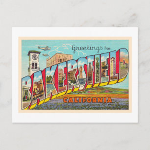 Bakersfield California CA Large Letter Postcard