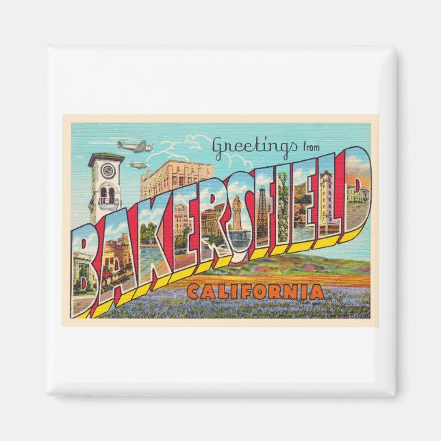 Bakersfield California CA Large Letter Postcard Magnet (Front)