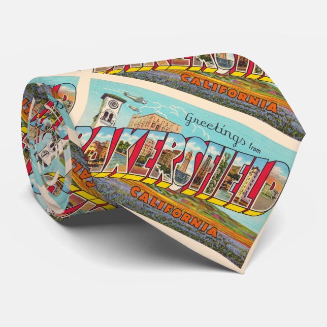 Bakersfield California CA Large Letter Postcard Tie (Rolled)
