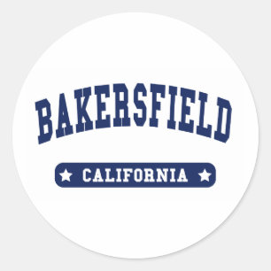 Bakersfield California College Style t shirts Classic Round Sticker