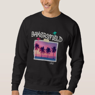 Bakersfield California Retro Surfer Vintage Beach Sweatshirt