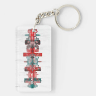 Bakersfield California Skyline Key Ring