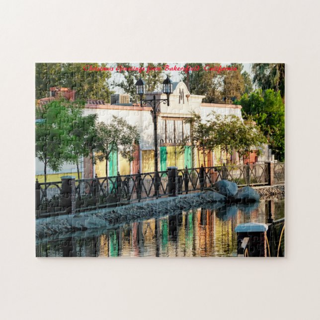 Bakersfield Canal California. Christmas Greetings Jigsaw Puzzle (Horizontal)