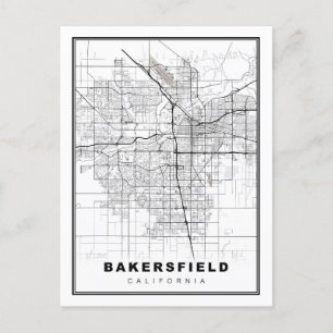 Bakersfield Map Postcard