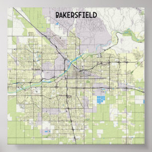 Bakersfield map poster