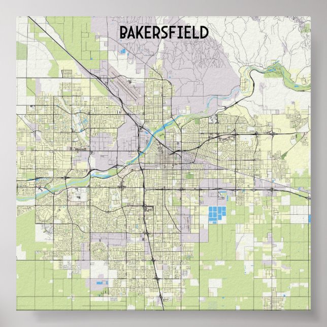 Bakersfield map poster (Front)