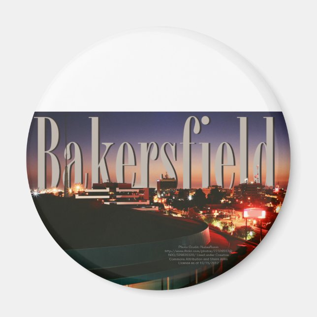 Bakersfield Skyline with Bakersfield in the Sky Magnet (Front)
