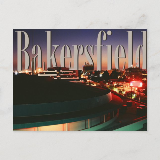 Bakersfield Skyline with Bakersfield in the Sky Postcard (Front)