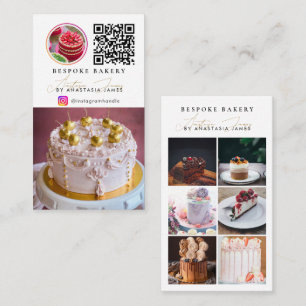 Bakery 6 Photo Feed Grid Social Media QR Code Business Card