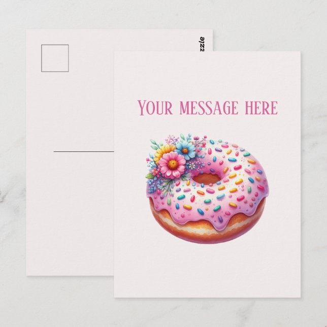 Bakery add message business name bakery doughnut  postcard (Front/Back)