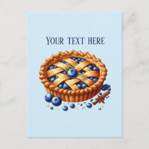  bakery add message business name blueberry pie postcard