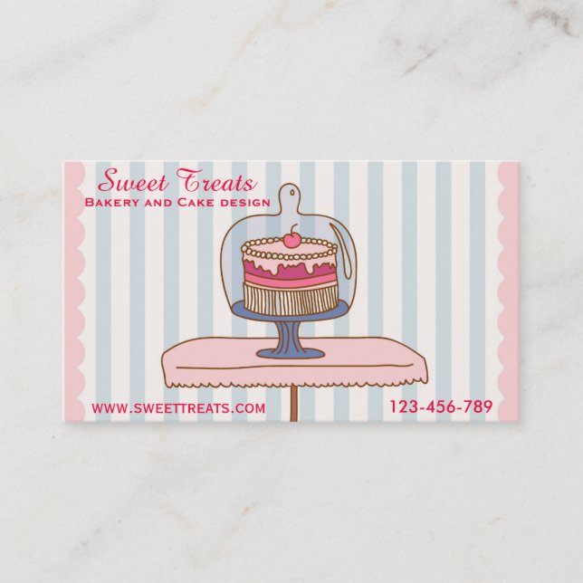 Bakery and cake design, Sweet Treats Business Card (Front)