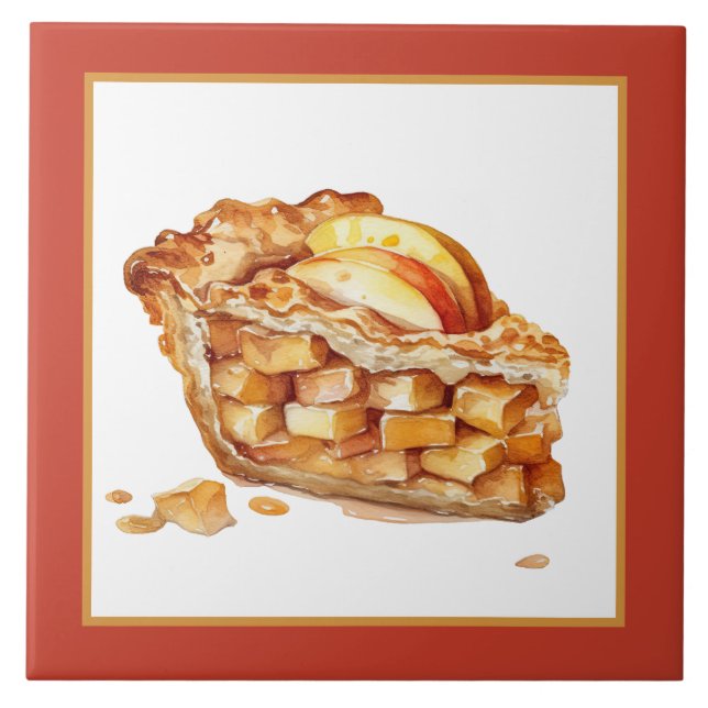 bakery apple pie home business crafting  ceramic tile (Front)