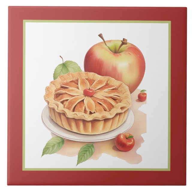 bakery apple pie home business crafting  ceramic tile (Front)