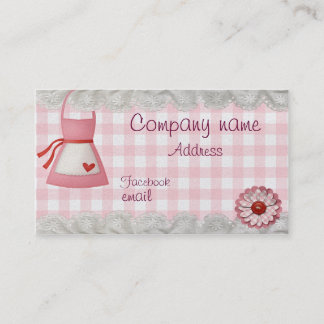 Bakery apron chequered business card