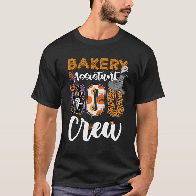 Bakery Assistant Boo Crew Halloween Matching Baker T-Shirt (Front)