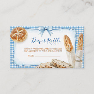 Bakery Baby Shower Diaper Raffle Card Blue Bread