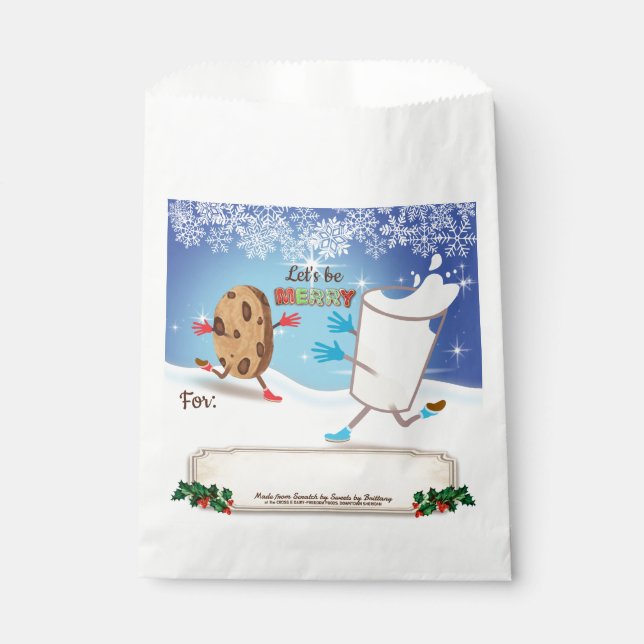 Bakery bags Christmas cookies milk personalised (Front)