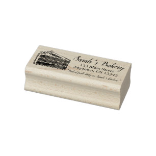 Bakery Baked By Carrot Layer Cake Slice Address Rubber Stamp