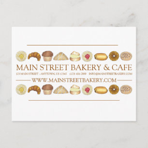 Bakery Baked Goods Croissant Doughnut Muffin Pastr Postcard