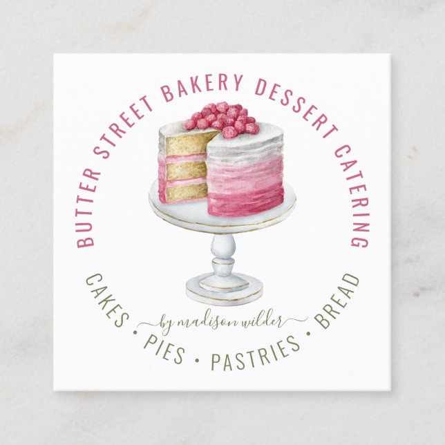 Bakery Baker Dessert Catering Business Card (Front)