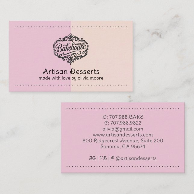 Bakery Baker Pastry Chef Business Card (Front/Back)