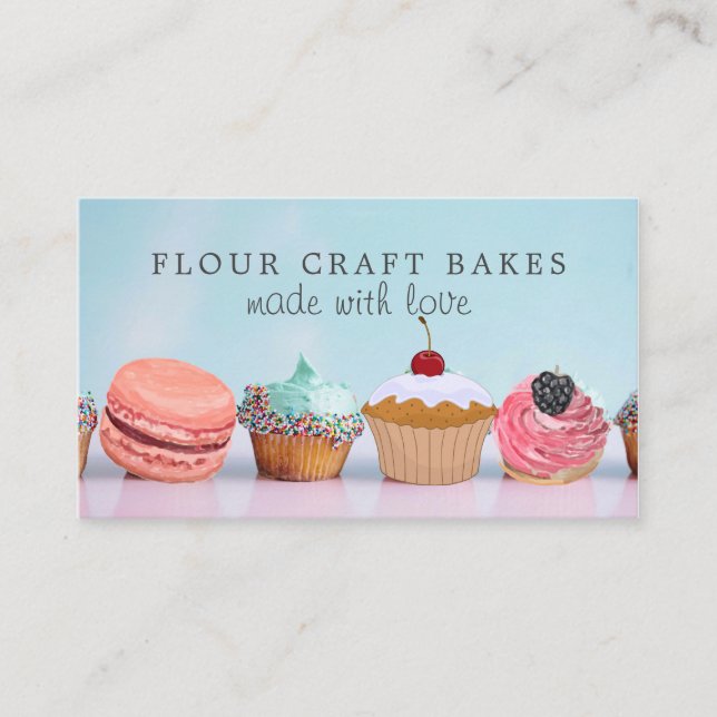 Bakery Baker Pastry Chef Dessert Catering Business Card (Front)