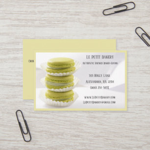 Bakery Baker Pastry Chef Green Macarons Business Card