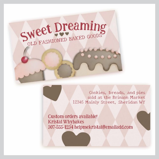 bakery baking cupcake cookies cake baked goods business card (Creator Uploaded)