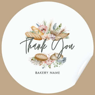 Bakery Baking Pastry Homemade Thank You  Classic Round Sticker