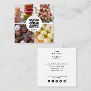 Bakery Baking Sweets Photo QR Code Social Media Square Business Card
