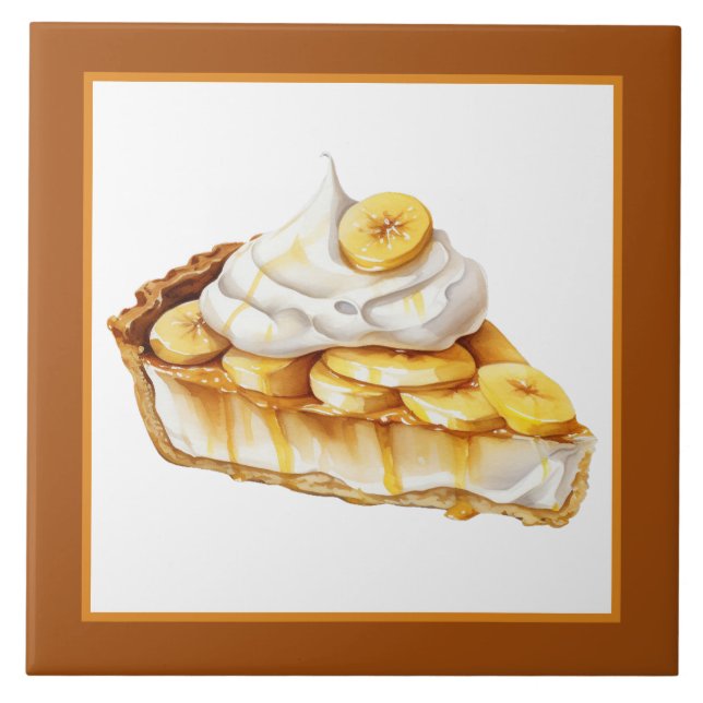 bakery Banana cream home business crafting  Ceramic Tile (Front)