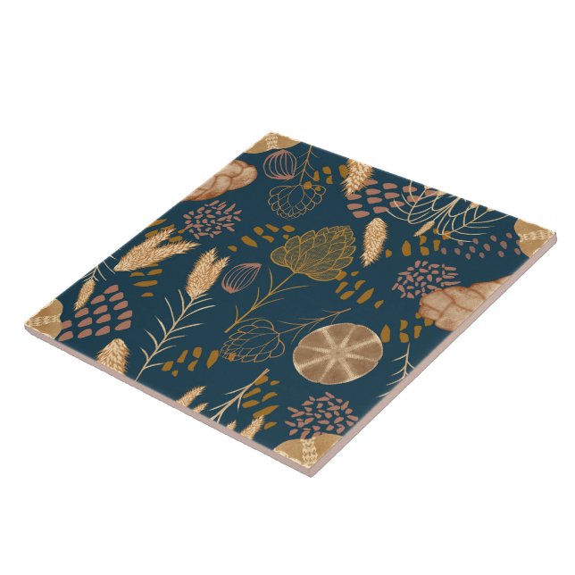 Bakery Bliss: Artisan Bread & Barley, Teal Ceramic Tile (Side)