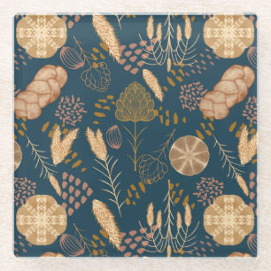 Bakery Bliss: Artisan Bread & Barley, Teal Glass Coaster