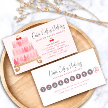 Bakery Blush Pink Cake Pastry Chef Simple Modern