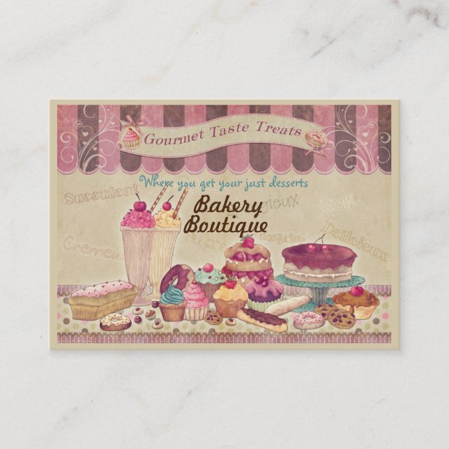 Bakery Boutique Cakes & Patisserie Business Card (Front)
