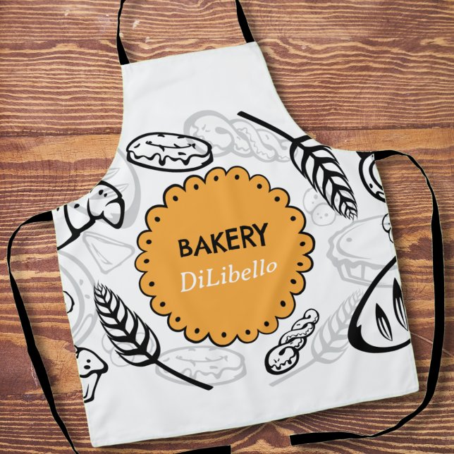 Bakery Bread Illustrations Apron (Creator Uploaded)