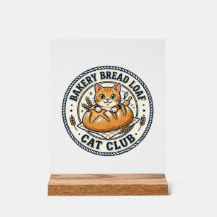 Bakery Bread Loaf Cat Cat Mum Gift Idea - Bakery B Acrylic Sign