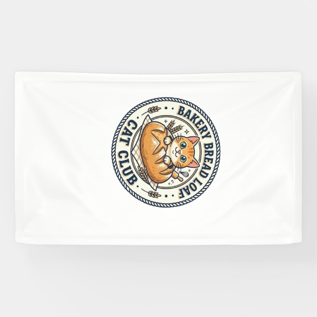 Bakery Bread Loaf Cat Cat Mum Gift Idea - Bakery B Banner (Horizontal)