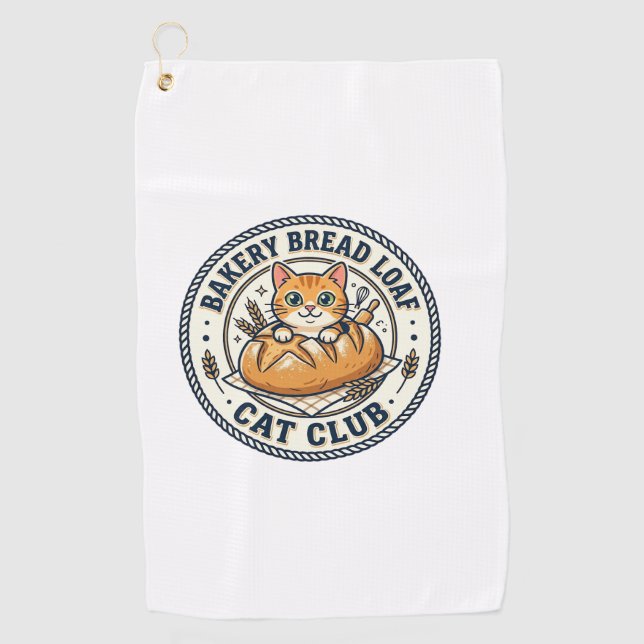 Bakery Bread Loaf Cat Cat Mum Gift Idea - Bakery B Golf Towel (Front)