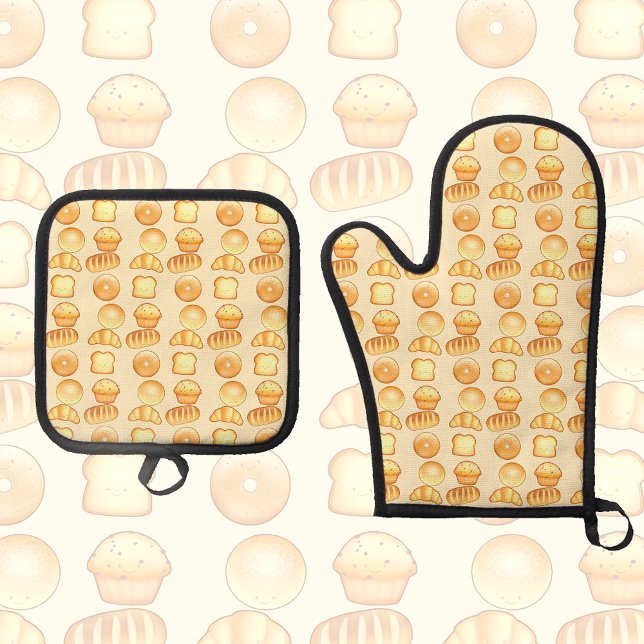 Bakery Bread Treats Oven Mitt & Pot Holder Set (Creator Uploaded)