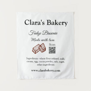 Bakery brownie add ingredients made with love q r tapestry