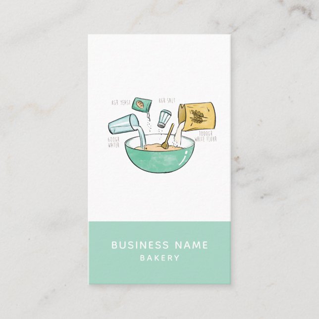 Bakery Business Bread Recipe Illustration Card (Front)