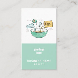 Bakery Business Bread Recipe Illustration Logo Card
